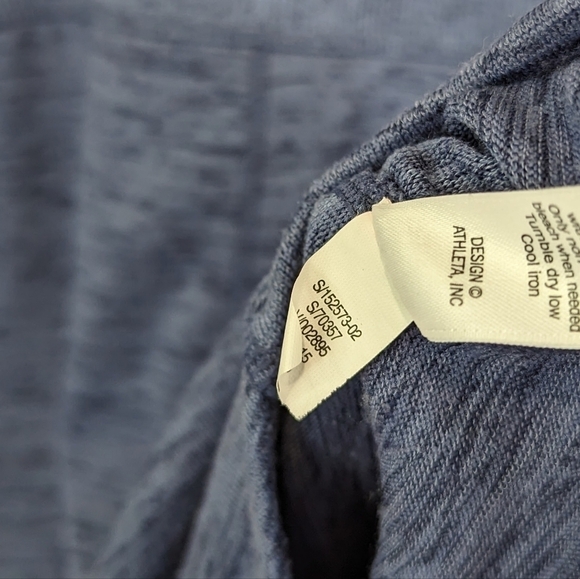 Athleta Sweatshirt Dress Small Techie Sweat Popover Tunic Blue Long Sleeve Hood - Picture 12 of 14